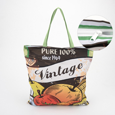 All Over Print Tote Bag With Zipper 18X18