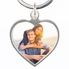 Custom Photo Metal Heart Keychain