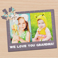 Dark Grey 2 Photo Collage Puzzle