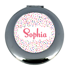 Colorful Dot Personalized Mirror For Bridesmaids, Round