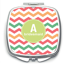 Multi Chevron Personalized Mirror For Bridesmaids, Square