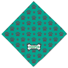 Bone And Paw Print Personalized Name Dog Bandanas, 20 Inch