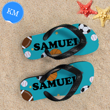 Balls Personalized Flip Flops, Kids Medium