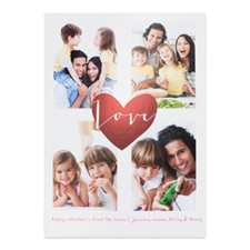 Red Foil Heart Personalized Photo Valentine's Card, 5X7