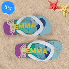 Ocean Personalized Flip Flops, Kids Medium