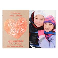 Glitter Love Personalized Photo Valentine's Card