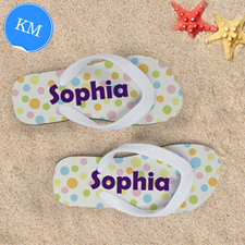 Dots Personalized Flip Flops For Kids, Medium