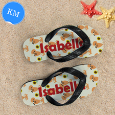 Fox Personalized Flip Flops For Kids, Medium