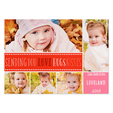 Love Hugs Kisses Personalized Valentine Photo Card
