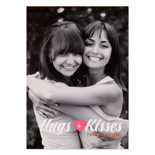 Hugs + Kisses Personalized Valentine Photo Card