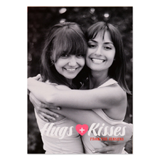 Hugs + Kisses Personalized Valentine Photo Card