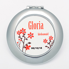 Bouquet Personalized Round Compact Mirror