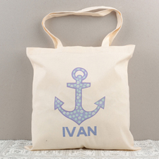 Dot Anchor Personalized Cotton Tote Bag