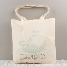 Whale Personalized Cotton Tote Bag