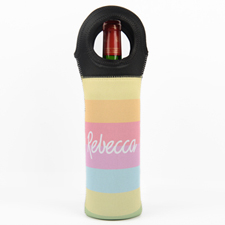 Rainbow Stripe Personalized Neoprene Wine Tote Bag