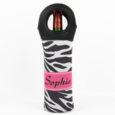 Zebra Personalized Neoprene Wine Tote Bag