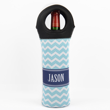 Chevron Personalized Neoprene Wine Tote Bag