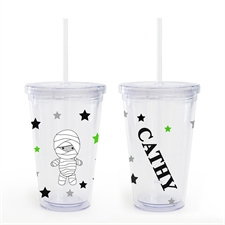 Mummy Personalized Halloween Acrylic Double Wall Tumbler