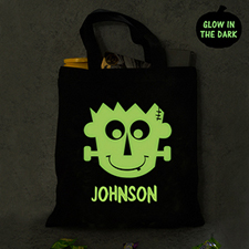 Frankenstein Personalized Glow In The Dark Halloween Tote Treat Bag