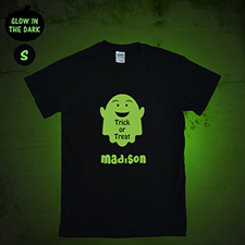 Fat Ghost Personalized Glow In The Dark Halloween T Shirt, Adult Small