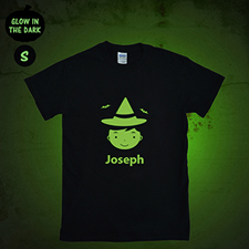 Boy Personalized Glow In The Dark Halloween T Shirt, Adult Small