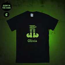 Trick Or Treat Personalized Glow In The Dark Halloween T Shirt, Adult Small