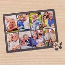 Personalized Dark Grey 8 Collage 12X16.5 Photo Puzzle