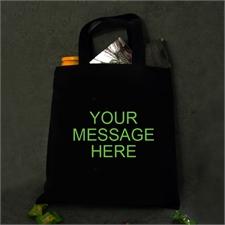 Custom Message Glow In The Dark Cotton Tote Bag