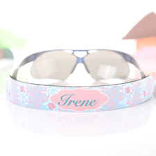 Aqua Floral Personalized Sunglass Strap