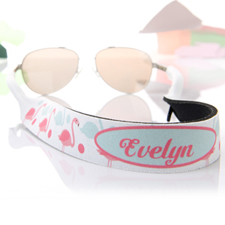Aqua And Pink Flamingo Personalized Sunglass Strap
