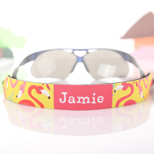 Yellow And Pink Flamingo Personalized Sunglass Strap