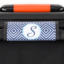 Navy Ikat Personalized Luggage Handle Wrap