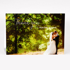 Personalized Script Thank You Photo Card For Wedding