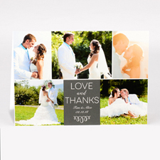 Personalized Love And Thanks Collage Photo Card For Wedding