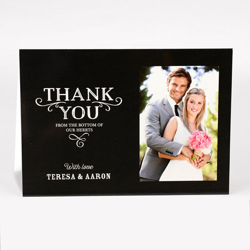 Personalized Thank You From The Bottom Of Our Hearts Photo Card For Wedding
