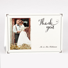 Personalized Vintage Thank You Photo Card For Wedding
