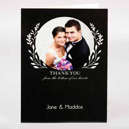 Personalized Thank You From Bottom Of Our Hearts Photo Card For Wedding