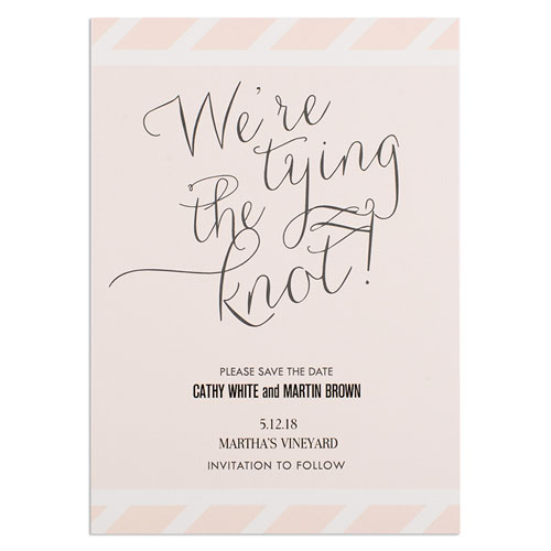We'Re Tying The Knot Personalized Save The Date Card