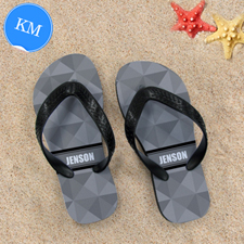 Grey Triangle Personalized Flip Flops ,Kid's Medium