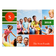 Five Photo Collage Personalized Christmas Card