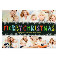 Snowflake Christmas Six Collage Personalized Photo Card