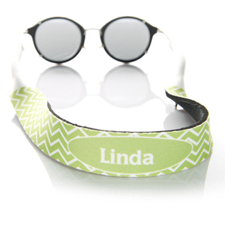 Lime Chevron Monogrammed Sunglass Strap
