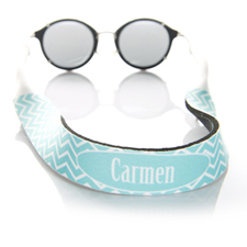 Aqua Chevron Monogrammed Sunglass Strap