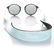Light Blue Chevron Monogrammed Sunglass Strap