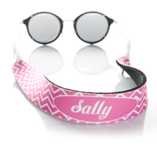 Hot Pink Chevron Monogrammed Sunglass Strap