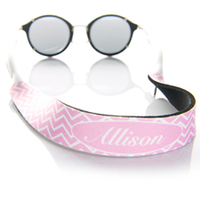 Pink Chevron Monogrammed Sunglass Strap