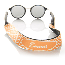 Orange Chevron Monogrammed Sunglass Strap