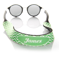 Green Chevron Monogrammed Sunglass Strap