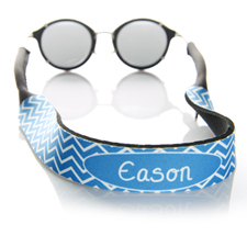 Blue Chevron Monogrammed Sunglass Strap