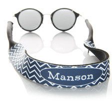 Navy Chevron Monogrammed Sunglass Strap